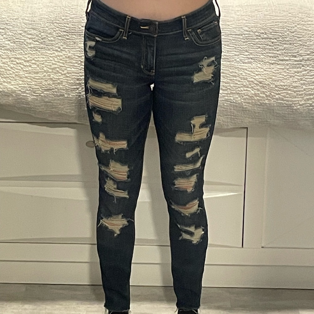 Hollister Ripped Low Rise Skinny Jeans